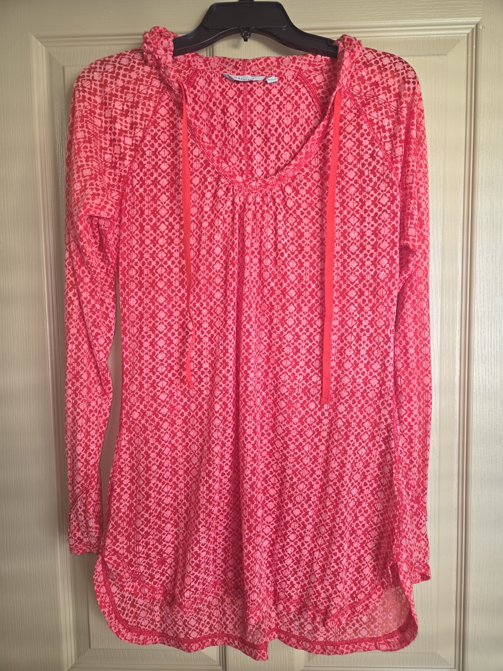 Athleta Pink Printed Long-Sleeve Swim Coverup Tunic